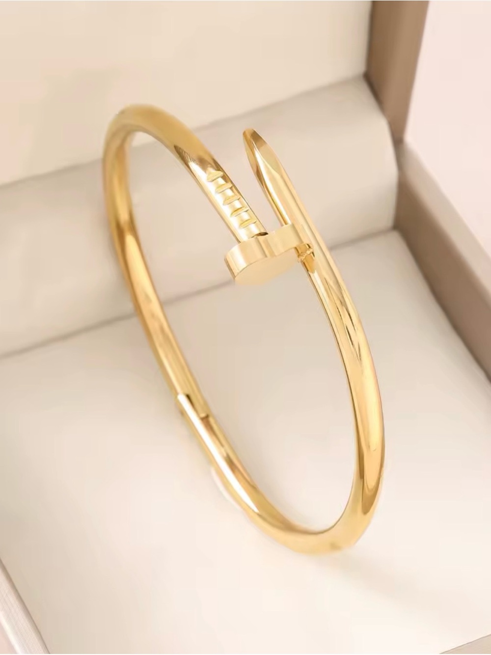 3 pc 18K Gold Plated Stainless Steel Stackable Bracelets. - Picture 4 of 4